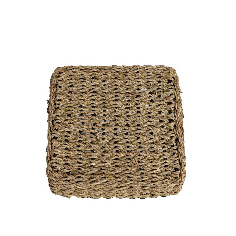 Black Trim Woven Seagrass & Rope Tray by Foreside Home & Garden, 3 of 8