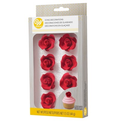 Wilton Red Roses Icing Decorations - 8ct