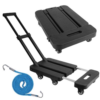 iMountek"Folding Hand Truck 165LBS Heavy Duty Luggage Cart, Collapsible Dolly with Telescopic Handle & 6 Wheels"Black