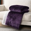 PAVILIA Soft Thick Fleece Flannel Ribbed Striped Throw Blanket, Luxury Fuzzy Plush Warm Cozy for Sofa Couch Bed - 2 of 4