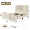Queen Size Platform Bed Frame with 50.2" Headboard, Velvet Upholstered Bed Frame - 2 of 4