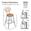 GlasFlength Dining Sets, Mid-Century Modern Bar Stool Set of 4 for Kitchen, Bar, Counyer, Brown, 19.3"*19.3"*42.5" - 2 of 4