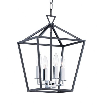 Maxim Lighting Abode 4 - Light Chandelier in  Textured Black/Polished Nickel