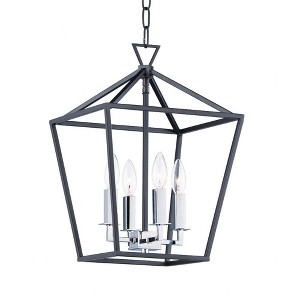 Maxim Lighting Abode 4 - Light Chandelier in  Textured Black/Polished Nickel - 1 of 2