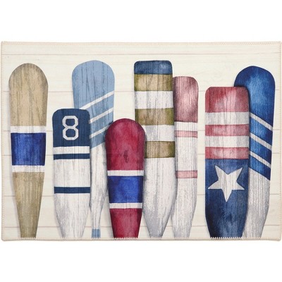 Olivia’s Home Sculling Oars Indoor Doormat – Nautical Oar Design, 22" x 32", Coastal Decor Accent