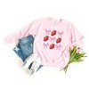 Simply Sage Market Women's Graphic Sweatshirt Strawberry Coquette Bow Chart - 3 of 3