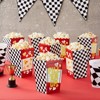 Blue Panda 50 Pack Race Car Popcorn Boxes for Birthday Decorations, Checkered Flag 20 oz Buckets for Party Supplies, 3 x 6 In - image 2 of 4