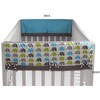Bacati - Elephants Crib Rail Guard Covers Aqua/Lime/Gray set of 2 Small Side - 3 of 4