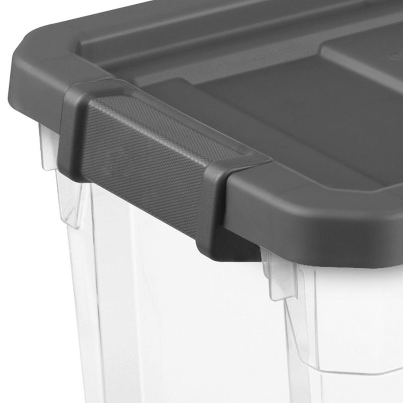 Sterilite 30 Quart Clear Plastic Stackable Storage Container Bin Box Tote with Grey Latching Lid Organizing Solution for Home & Classroom, 4 of 7