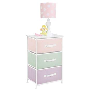 mDesign Baby + Kids Storage Dresser Tower Unit, 3 Removable Drawers, Multi/White