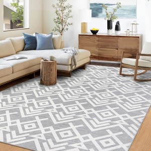 Machine Washable 6x9 Vintage Rug Ultra-Soft Low Pile Oriental Carpet Living Room Rug Foldable Floral Distressed Rugs for Bedroom Dorm - 1 of 4