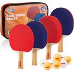 4 Ping Pong Paddle Table Tennis Set with 8 Ping Pong Balls and Portable Gift Carrying Case for Indoor or Outdoor Play - Play22Usa