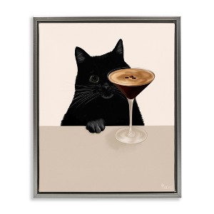 Stupell Industries Cat & Espresso Martini Floating Frame Canvas Art - 1 of 4