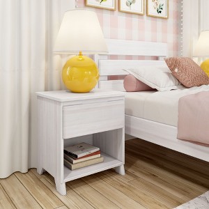 Max & Lily Nightstand, Solid Wood Bedside Side Tables with Storage Drawer for Bedroom - 1 of 4