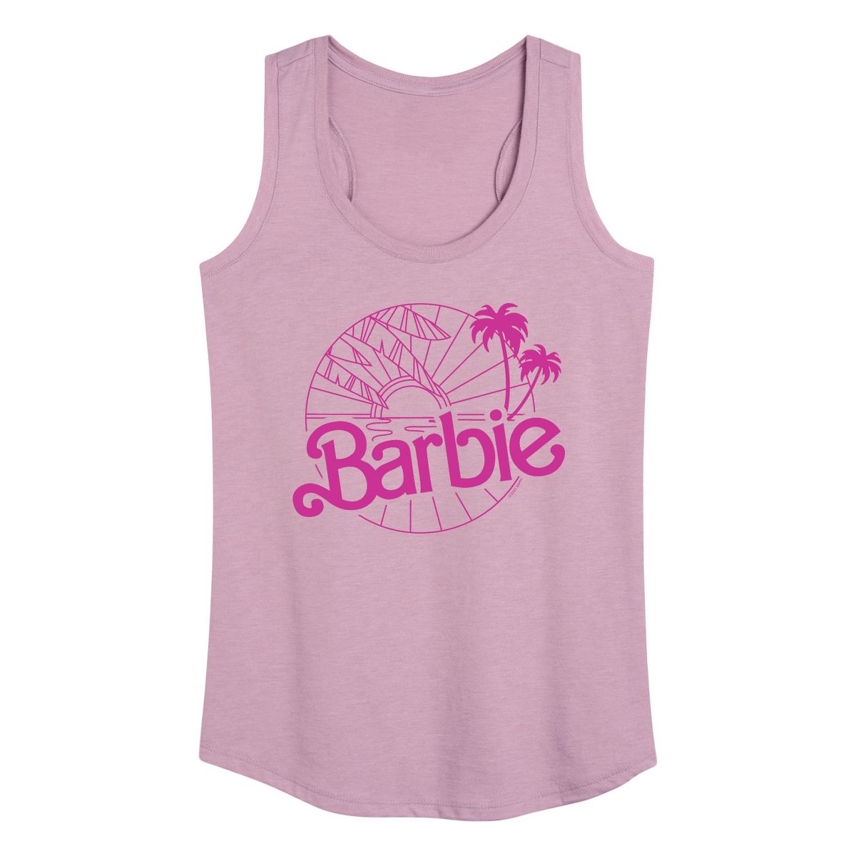 Women's - Barbie - Sunsets & Palm Trees Graphic Racerback Tank - thumbnail 5