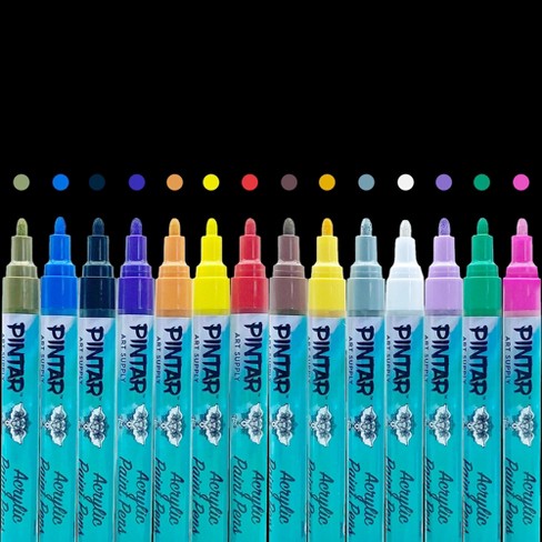 Pintar Premium Acrylic Paint Pens - (14 Colors) Medium Tip Pens