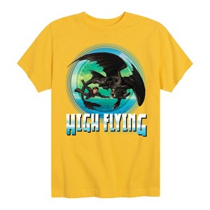 Boys' - How to Train Your Dragon - Hiccup Toothless High Flying Short Sleeve Graphic T-Shirt - 1 of 4