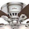 Hunter 52" Builder Lighted Ceiling Fan, Brushed Nickel Finish, 5 Blades, Brazilian Cherry Blades - 3 of 4