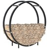 vidaXL Firewood Rack with Base Black Steel Organizer Log Holder Multi Sizes - 2 of 4