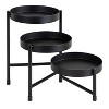 Kate and Laurel Finn Round Metal Tabletop Planter, 7.25x7.25x10, Black - 2 of 4