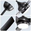 TOBILI 52 Inch Modern Black Ceiling Fan with 18W LED Light and 3 ABS Blades for Bedroom Living Roon - 3 of 4