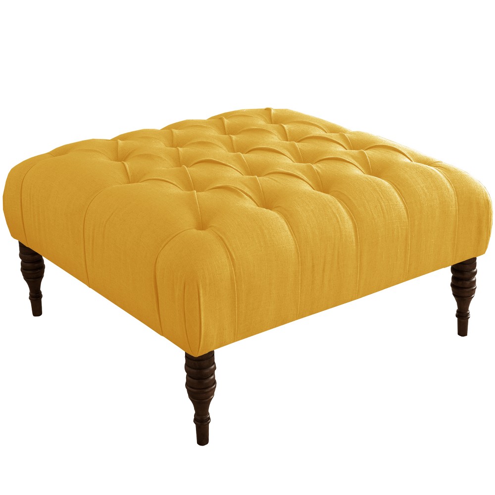 Photos - Pouffe / Bench Skyline Furniture Skyline Custom Upholstered Tufted Square Ottoman Linen F