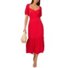 EG PRO Adrianna Papell Women Solid Sweetheart Neckline Smocked Back Puff Short Sleeves Flounce Ruffle - 2 of 4