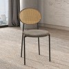 LeisureMod Euston Modern Dining Chair – Wicker Back & Velvet/Leather Seat, Perfect for Dining Rooms and Kitchens - 2 of 4