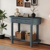 KIGFTSOD Elegant Retro Console Table - Curved Design, Smooth Glaze, Ideal for Entryways, Living & Hallway Decor - 2 of 4