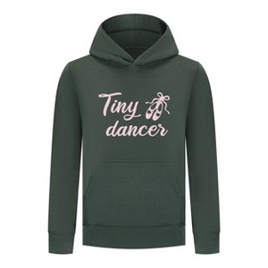 Everyday Kids Ballerina Tiny Dancer Girls Pullover Hoodie – Pink Ballet Slippers Sweatshirt - 1 of 4