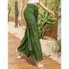 WhizMax Women's Wide Leg High Waist Pants Smocked Elastic Waist Loose Flowy Pant With Belt - 3 of 4