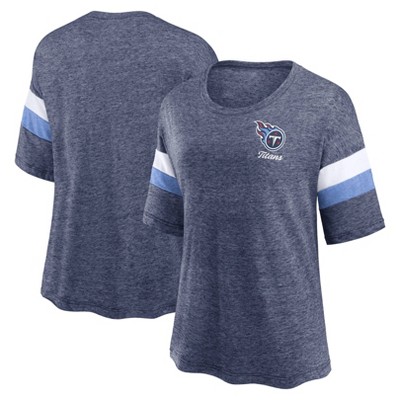 NFL Tennessee Titans Women's Weak Side Blitz Marled Left Chest Short Sleeve T-Shirt - M