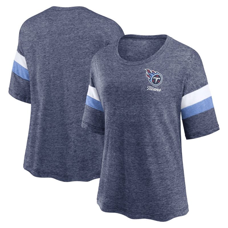 NFL Tennessee Titans Women&#39;s Weak Side Blitz Marled Left Chest Short Sleeve T-Shirt, 1 of 4