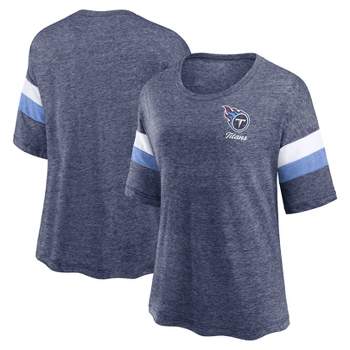 NFL Tennessee Titans Women's Weak Side Blitz Marled Left Chest Short Sleeve T-Shirt