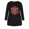Avenue Women's Plus Size Snowflake Sleep Top - 4 of 4
