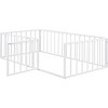 Streamdale Twin Size Metal Floor Bed Frame with Fence and Door, White - 4 of 4