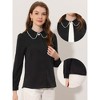Allegra K Women's Long Sleeve Button Up Peter Pan Collar Work Office Shirt - 2 of 4