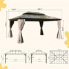 VisioGear Canopies and Gazebos, Outdoor Gazebos with Double Roof, Gazebo Pavilion with Curtain and Net for Garden, Brown, 190”*143"*114" - 2 of 4