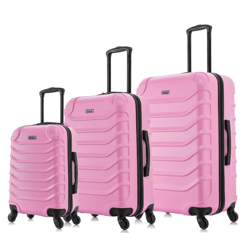 InUSA Endurance Lightweight Hardside Checked Spinner Luggage Set 3pc, 3 of 9