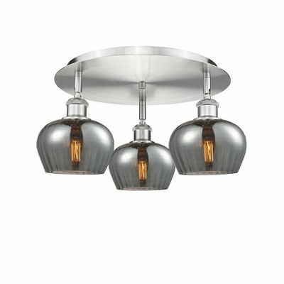 Fenton - 3 Light Flush Mount In Art Deco Style-8 Inches Tall and 18.25 Inches Wide