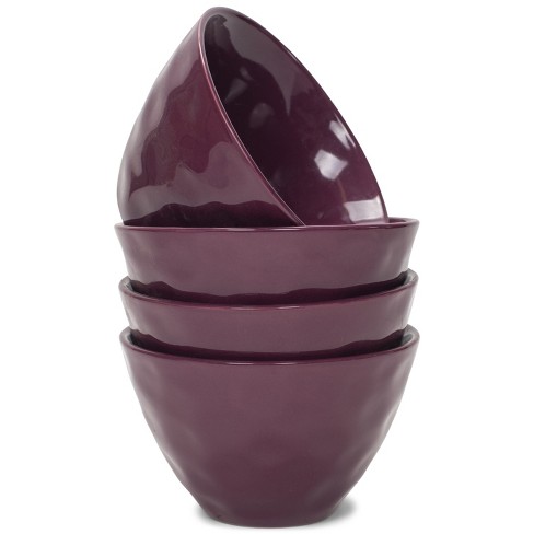 Elanze Designs Dimpled Ceramic 5.5 Inch Contemporary Serving Bowls Set Of 4 Purple Target