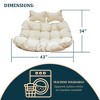 LeisureMod Modern Upholstered 2 Person Hanging Egg Swing Cushion with Headrest Large Breathable Folding Cushion - 4 of 4