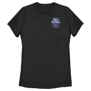 Women's Pabst Pocket Blue Ribbon Logo T-Shirt - 1 of 4