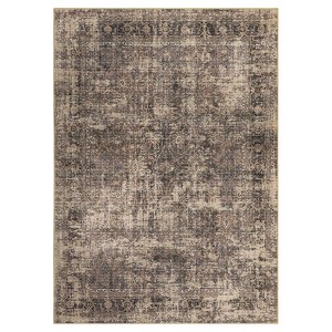 Vintage Distressed Floral Print Area Rugs for Living Room Bedroom, Washable Soft Retro Accent Floor Carpet, Non Slip Throw Mat - 1 of 4