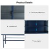 Modern Console Table with Fluted Glass Doors and Adjustable Shelf for Dining and Living Room Storage - 4 of 4