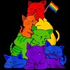 Adult Design By Humans Cat Pile Rainbow Pride Flag By ACEGlobal Tank Top - 2 of 2