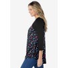 Woman Within Plus Size Three-Quarter Sleeve Baseball Tee - 4 of 4