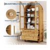 Yellow 71inch Tall Arched Kitchen Pantry Cabinet Modern Storage Cabinet with 2 Drawers and Glass Door  Kitchen Pantry Wooden Arched Bookshelf Cupboa - 4 of 4