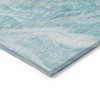 Teal Blue Aqua And Ivory Abstract Washable Indoor Outdoor Area Rug - 4 of 4