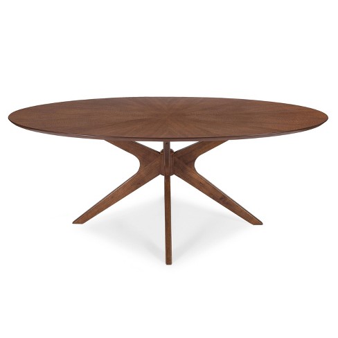 Farrah Oval Dining Table Walnut Poly And Bark Target